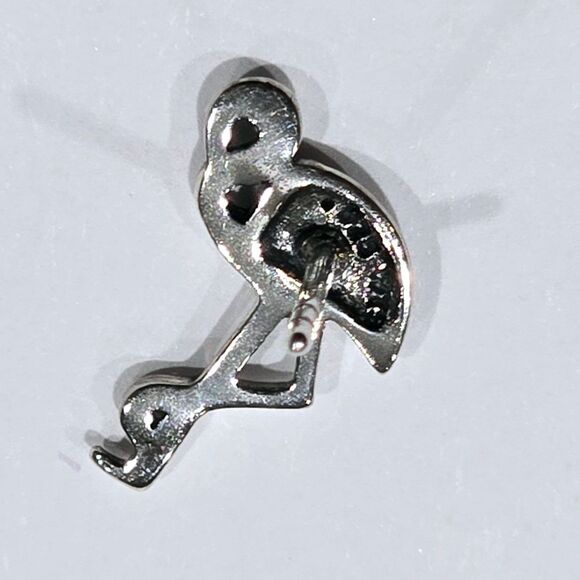 Vintage 925 Sterling Silver Flamingo Stud Earrings - Picture 3 of 3